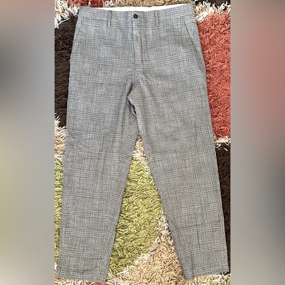 Zara Men's Classic Gray Plaid Trousers 32